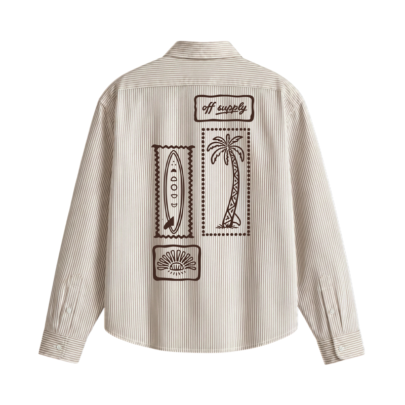 OFF SUPPLY PALMS STRIPED SHIRT