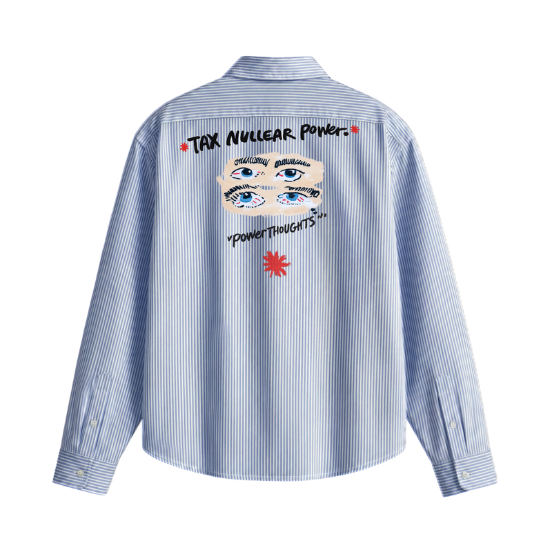 OFF SUPPLY POWER THOUGHTS BLUE STRIPED SHIRT