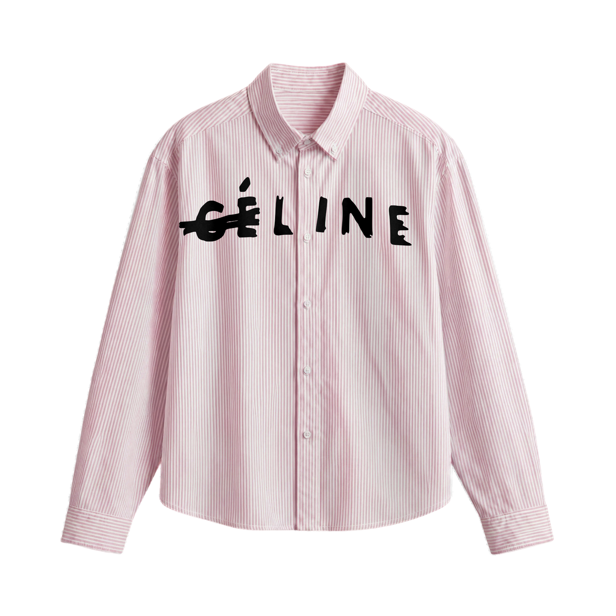Off Supply Line Up Pink Striped Shirt