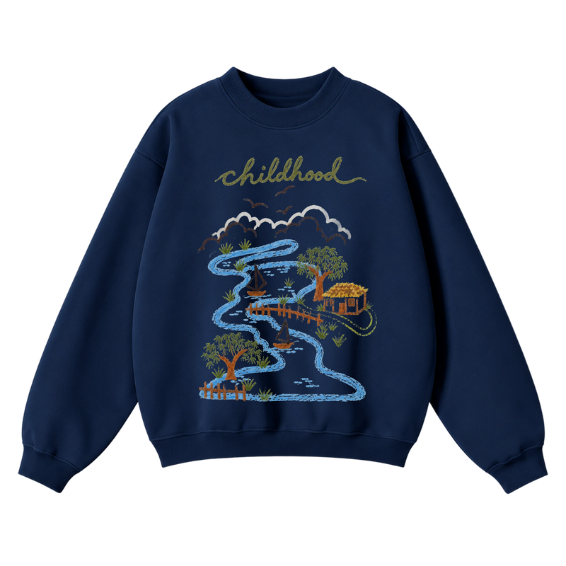 Off Supply Golden Days Navy Sweatshirt