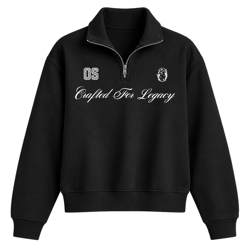 Off Supply Legacy Black Quarter Zip Sweatshirt