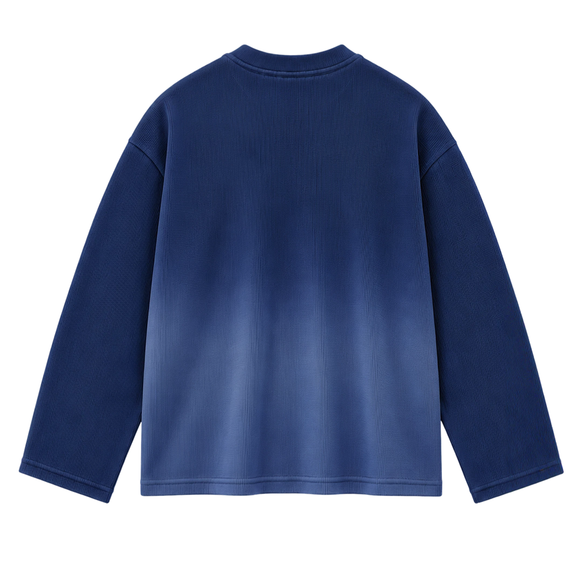 Off Supply Lil Critter Blue-ombré Long Sleeve waffle Tee