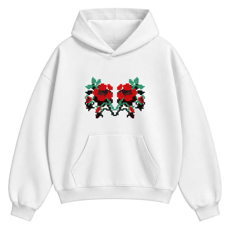 Off Supply Ornated White Hoodie