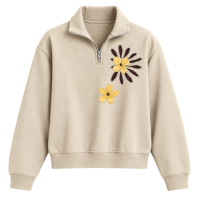 Off Supply Sunny Side Cream Quarter-Zip