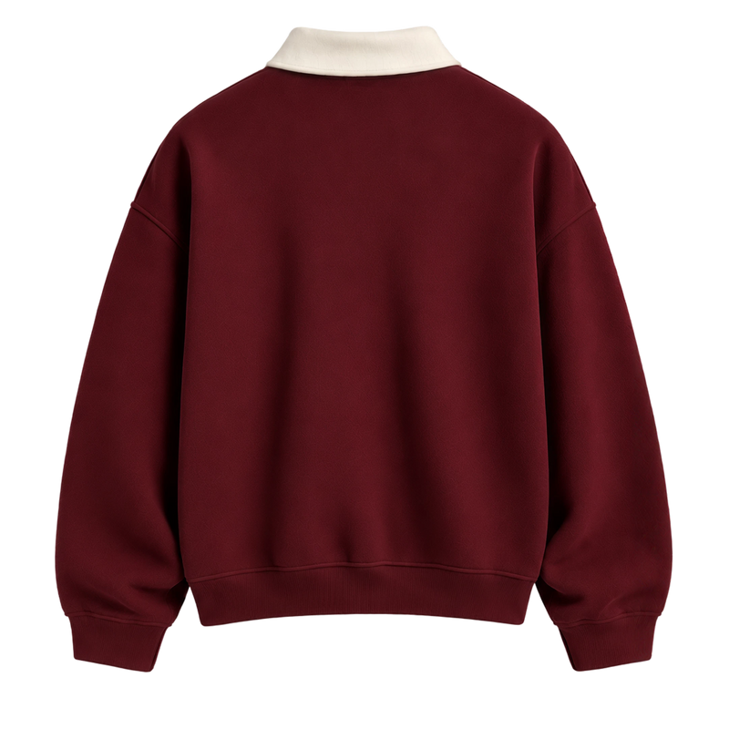 Off Supply Sunny Side Wine Polo Sweatshirt