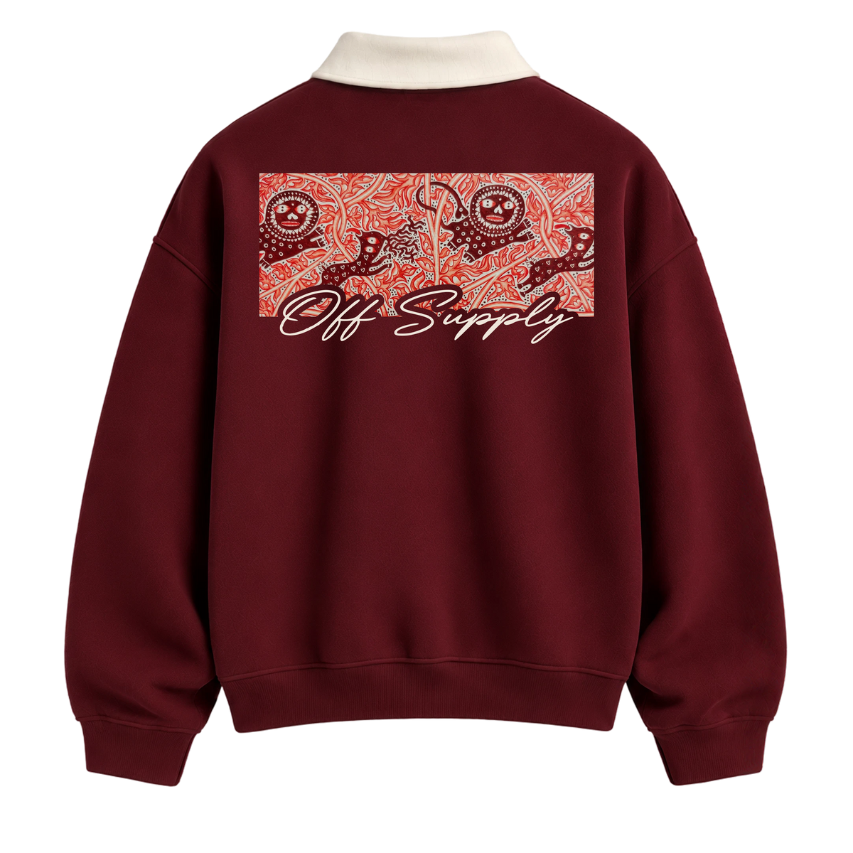 Off Supply Tribe Wine Polo Sweatshirt