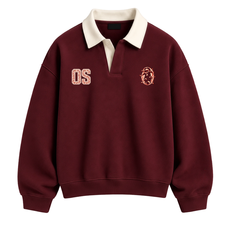 Off Supply Tribe Wine Polo Sweatshirt